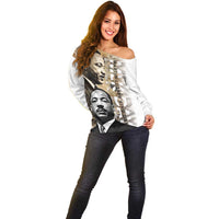 Martin Luther King Jr Day Off Shoulder Sweater MLK His Dream Still Matters - Wonder Print Shop