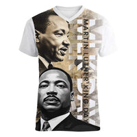 Martin Luther King Jr Day Women V-Neck T-Shirt MLK His Dream Still Matters - Wonder Print Shop
