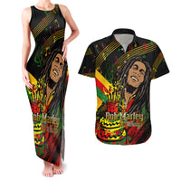 Legend Bob Birthday Couples Matching Tank Maxi Dress and Hawaiian Shirt The Father of Reggae - Wonder Print Shop