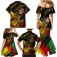 Legend Bob Birthday Family Matching Mermaid Dress and Hawaiian Shirt The Father of Reggae - Wonder Print Shop