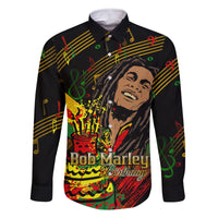 Legend Bob Birthday Family Matching Off Shoulder Long Sleeve Dress and Hawaiian Shirt The Father of Reggae - Wonder Print Shop