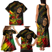 Legend Bob Birthday Family Matching Tank Maxi Dress and Hawaiian Shirt The Father of Reggae - Wonder Print Shop