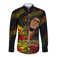 Legend Bob Birthday Long Sleeve Button Shirt The Father of Reggae - Wonder Print Shop