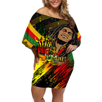Legend Bob Birthday Off Shoulder Short Dress The Father of Reggae - Wonder Print Shop