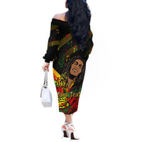 Legend Bob Birthday Off The Shoulder Long Sleeve Dress The Father of Reggae - Wonder Print Shop