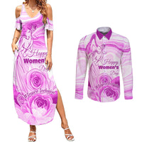 Happy International Women Day 2024 Couples Matching Summer Maxi Dress and Long Sleeve Button Shirt Inspire Inclusion - Wonder Print Shop