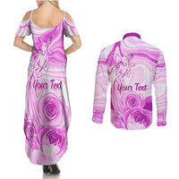 Happy International Women Day 2024 Couples Matching Summer Maxi Dress and Long Sleeve Button Shirt Inspire Inclusion - Wonder Print Shop