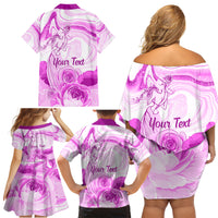 Happy International Women Day 2024 Family Matching Off Shoulder Short Dress and Hawaiian Shirt Inspire Inclusion - Wonder Print Shop