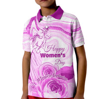 Happy International Women Day 2024 Kid Polo Shirt Inspire Inclusion - Wonder Print Shop