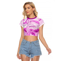Happy International Women Day 2024 Raglan Cropped T Shirt Inspire Inclusion - Wonder Print Shop