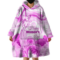 Happy International Women Day 2024 Wearable Blanket Hoodie Inspire Inclusion - Wonder Print Shop