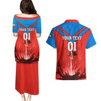 Equatorial Guinea Football Couples Matching Puletasi and Hawaiian Shirt Come On Nzalang Nacional - Wonder Print Shop