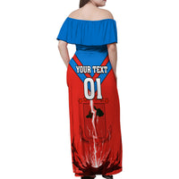 Equatorial Guinea Football Family Matching Off Shoulder Maxi Dress and Hawaiian Shirt Come On Nzalang Nacional - Wonder Print Shop