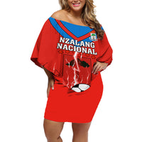 Equatorial Guinea Football Off Shoulder Short Dress Come On Nzalang Nacional - Wonder Print Shop