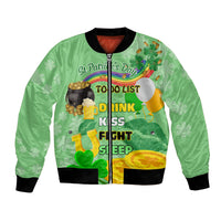 Saint Patrick Day Bomber Jacket Shamrock To Do List - Wonder Print Shop
