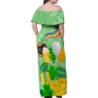 Saint Patrick Day Family Matching Off Shoulder Maxi Dress and Hawaiian Shirt Shamrock To Do List - Wonder Print Shop