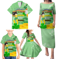 Saint Patrick Day Family Matching Puletasi and Hawaiian Shirt Shamrock To Do List - Wonder Print Shop