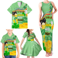 Saint Patrick Day Family Matching Tank Maxi Dress and Hawaiian Shirt Shamrock To Do List - Wonder Print Shop