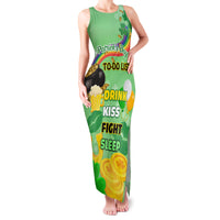 Saint Patrick Day Family Matching Tank Maxi Dress and Hawaiian Shirt Shamrock To Do List - Wonder Print Shop