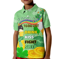 Saint Patrick Day Kid Polo Shirt Shamrock To Do List - Wonder Print Shop
