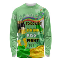 Saint Patrick Day Long Sleeve Shirt Shamrock To Do List - Wonder Print Shop