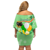 Saint Patrick Day Off Shoulder Short Dress Shamrock To Do List - Wonder Print Shop