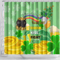 Saint Patrick Day Shower Curtain Shamrock To Do List