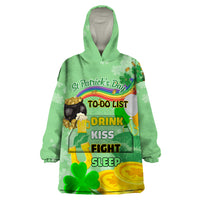 Saint Patrick Day Wearable Blanket Hoodie Shamrock To Do List - Wonder Print Shop