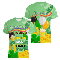 Saint Patrick Day Women V Neck T Shirt Shamrock To Do List - Wonder Print Shop