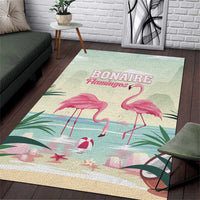 Bonaire Flamingos Area Rug Summer Time Beach Concept