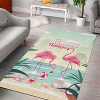 Bonaire Flamingos Area Rug Summer Time Beach Concept