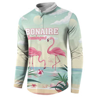 Personalised Bonaire Flamingos Button Sweatshirt Summer Time Beach Concept