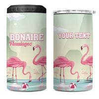 Personalised Bonaire Flamingos 4 in 1 Can Cooler Tumbler Summer Time Beach Concept