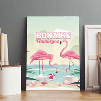 Bonaire Flamingos Canvas Wall Art Summer Time Beach Concept