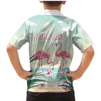 Personalised Bonaire Flamingos Family Matching Mermaid Dress and Hawaiian Shirt Summer Time Beach Concept