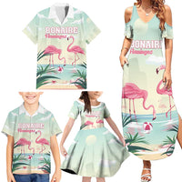 Personalised Bonaire Flamingos Family Matching Summer Maxi Dress and Hawaiian Shirt Summer Time Beach Concept