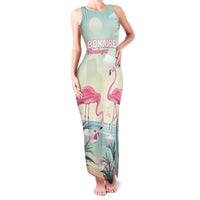 Personalised Bonaire Flamingos Family Matching Tank Maxi Dress and Hawaiian Shirt Summer Time Beach Concept