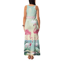 Personalised Bonaire Flamingos Family Matching Tank Maxi Dress and Hawaiian Shirt Summer Time Beach Concept