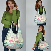 Bonaire Flamingos Grocery Bag Summer Time Beach Concept
