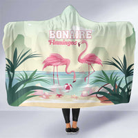 Bonaire Flamingos Hooded Blanket Summer Time Beach Concept