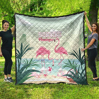 Bonaire Flamingos Quilt Summer Time Beach Concept