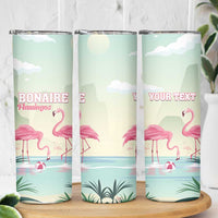 Personalised Bonaire Flamingos Skinny Tumbler Summer Time Beach Concept