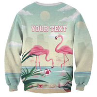 Personalised Bonaire Flamingos Sweatshirt Summer Time Beach Concept