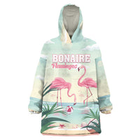 Personalised Bonaire Flamingos Wearable Blanket Hoodie Summer Time Beach Concept