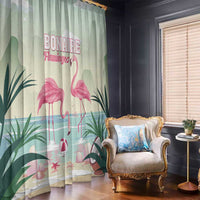Bonaire Flamingos Window Curtain Summer Time Beach Concept