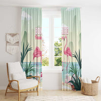 Bonaire Flamingos Window Curtain Summer Time Beach Concept