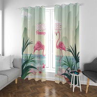 Bonaire Flamingos Window Curtain Summer Time Beach Concept