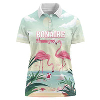 Personalised Bonaire Flamingos Women Polo Shirt Summer Time Beach Concept
