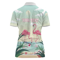 Personalised Bonaire Flamingos Women Polo Shirt Summer Time Beach Concept