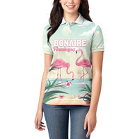 Personalised Bonaire Flamingos Women Polo Shirt Summer Time Beach Concept